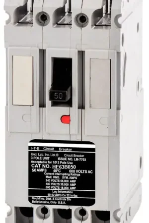 Certified Siemens / ITE HE63B050 - 50A 3 Pole Molded Case Circuit Breaker
