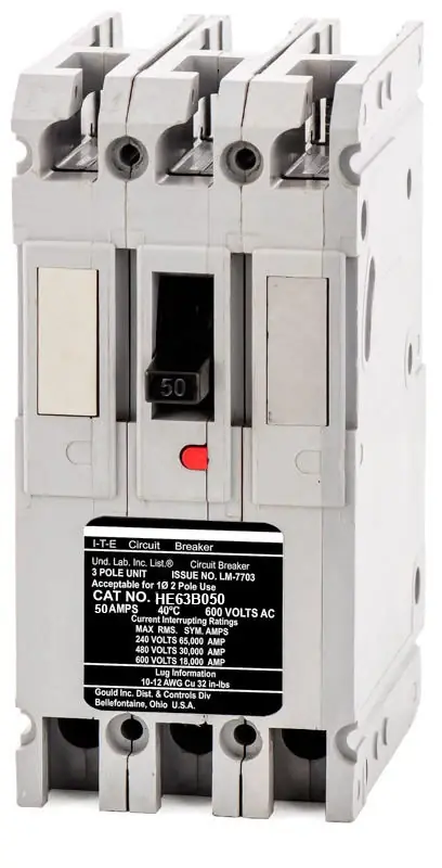 Certified Siemens / ITE HE63B050 - 50A 3 Pole Molded Case Circuit Breaker