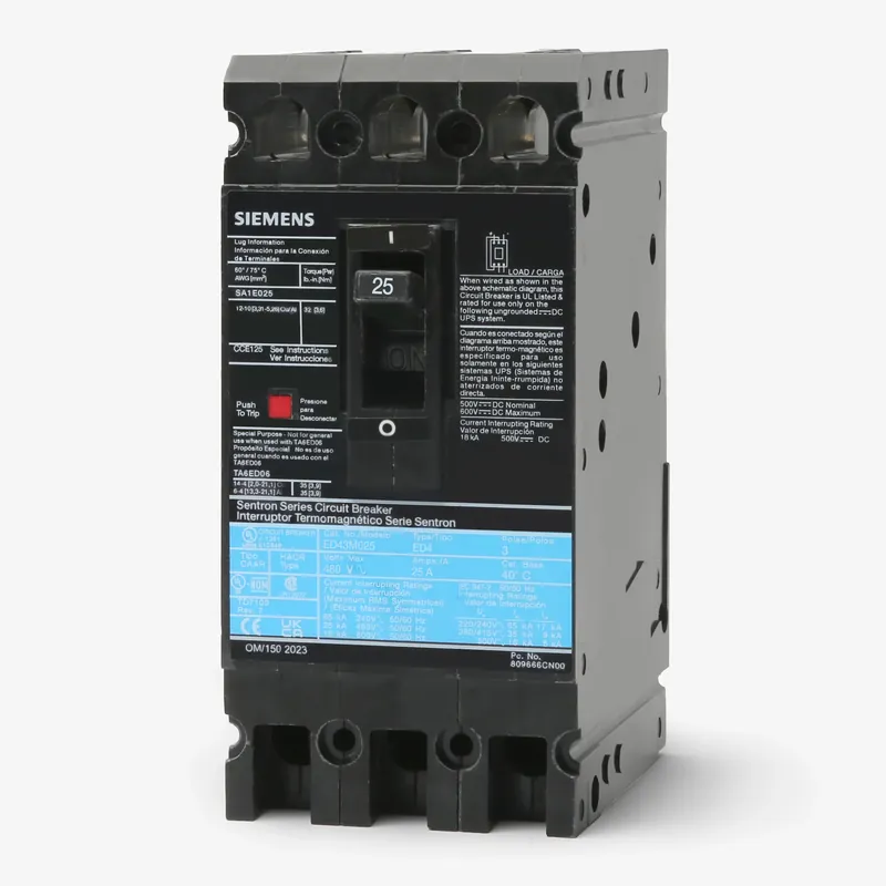 Siemens ED43M025 - 25A 3 Pole Molded Case Circuit Breaker Top Pick