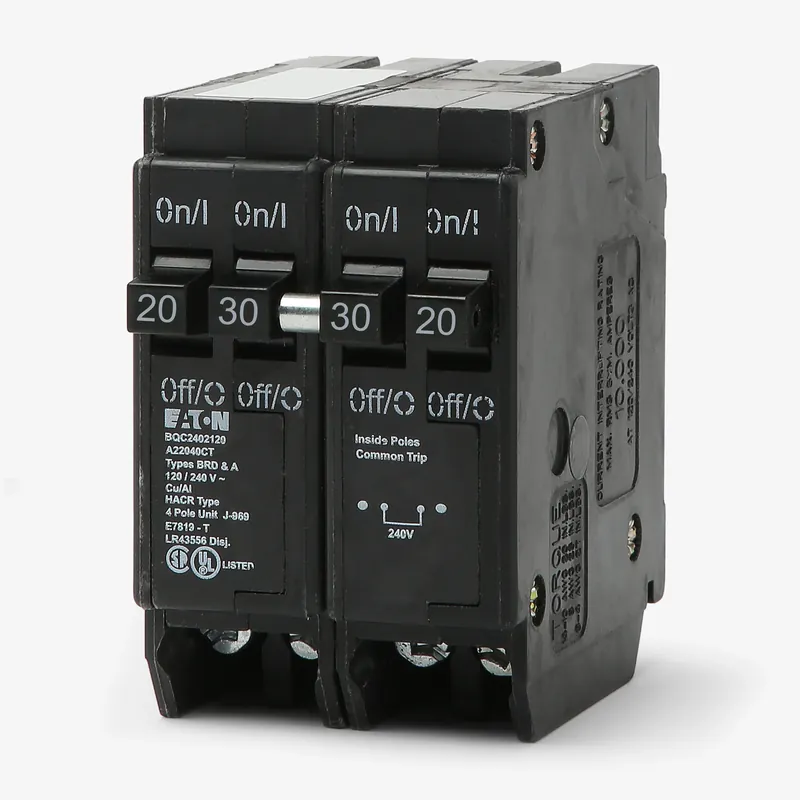 Eaton / Cutler-Hammer BQC2302120 - 30/20A Quadplex Miniature Circuit Breaker Fresh Stock