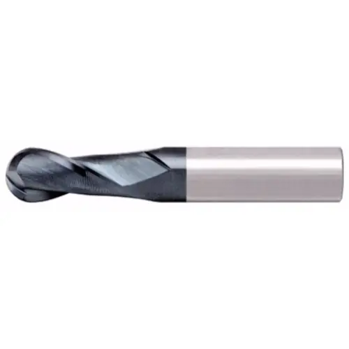 Secure Checkout Alfa Tools SCB61380AL 1/2 2 Flute Ball Single End Center Cutting Altin Carbide End Mill