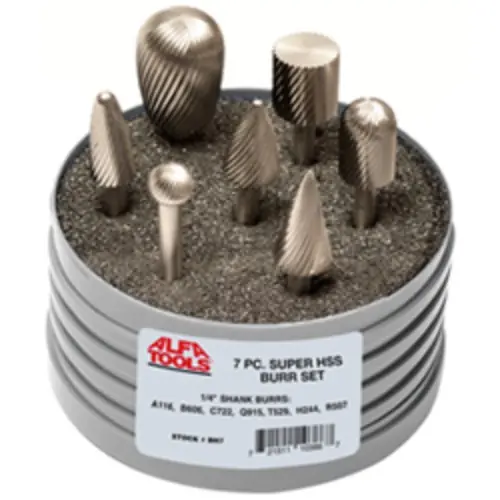 Alfa Tools BH7 7 pc Super HSS Burr Set Order Now