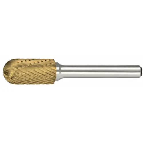Instant Buy Alfa Tools B71224DTN Sc-2 Carbide Burr Cylindrical Radius Double Cut Tin Coated