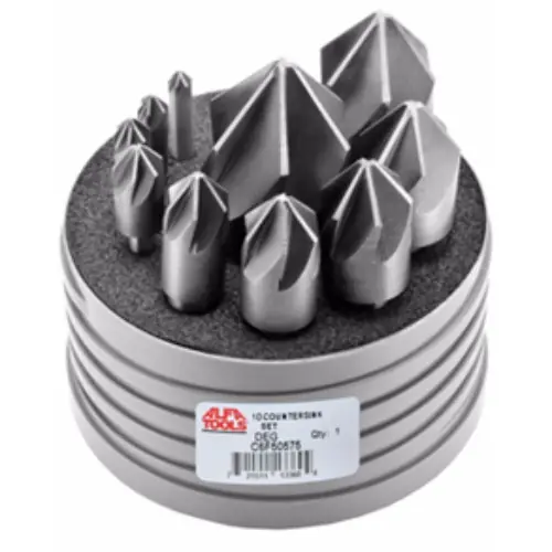 Alfa Tools C6F50575B 10 pc 6 Flute Countersinks 90° Set Deal
