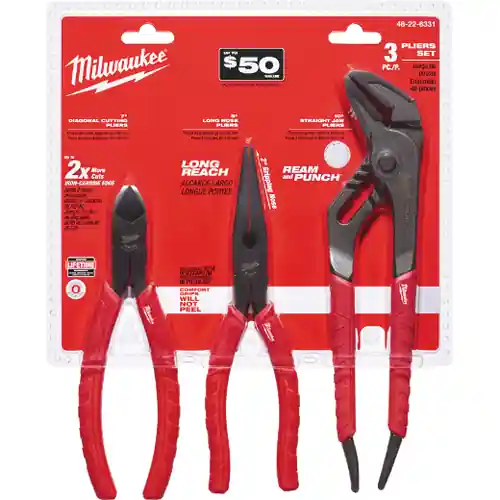 Milwaukee Tool 48-22-6331 3 PC. Pliers Set Today Only