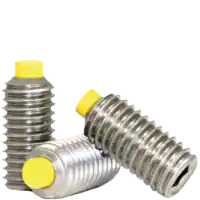 Free Returns 6-32 x 1/8" Socket Set Screws, Nylon-Tip, 18-8 Stainless Steel, Coarse (UNC), Qty 100