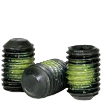Clearance 5/16"-18 x 5/8" Socket Set Screws, Flat Point, Nylon-Patch Thermal Black Oxide, Coarse (UNC), Alloy Steel, Qty 100