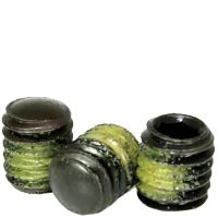 Limited Offer 3/8"-16 x 3/8" Socket Set Screws, Oval Point, Thermal Black Oxide, Coarse (UNC), Alloy Steel, Nylon-Patch, Qty 100