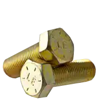 Final Sale 1/4"-28 x 2" Hex Cap Screws, Grade 8, Zinc-Yellow Cr+3 Bake, Partial Thread, Fine (UNF), Made in USA, Qty 100