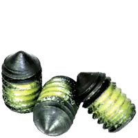 Fresh Stock 8-32 x 3/8" Socket Set Screws, Cone Point, Nylon-Patch Thermal Black Oxide, Coarse (UNC), Alloy Steel, Qty 100