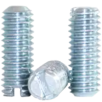 Fresh Stock 1/4"-28 x 1/2" Slotted Set Screws, Zinc Cr+3, Fine (UNF), Alloy Steel, Case Hardened, Qty 100