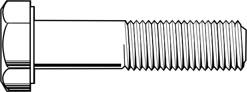 3/8"-24 x 1 1/4" Hex Cap Screws, Grade 2, Zinc Cr+3, Full Thread, Qty 100 Best Choice