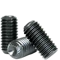 While Supplies Last 10-32 x 5/8" Socket Set Screws, Knurled Cup Point, Thermal Black Oxide, Fine (UNF), Alloy Steel, Qty 100