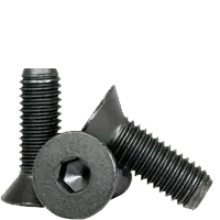 Best Choice 3/8"-16 x 1 3/8" Flat Head Socket Cap Screws, Thermal Black Oxide, Full Thread, Coarse (UNC), Alloy Steel, Qty 100