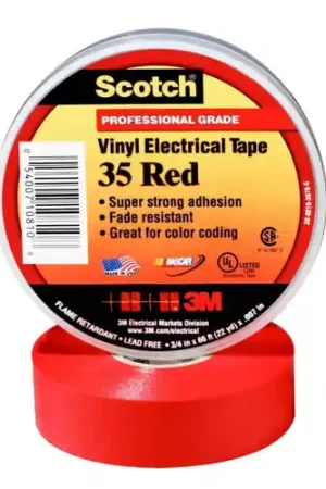 Express Delivery SCOTCH Electrical Tape,7 mil,3/4" x 66 ft.,Red 10810