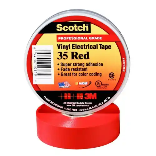 Express Delivery SCOTCH Electrical Tape,7 mil,3/4" x 66 ft.,Red 10810