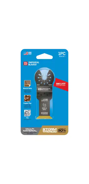 Brand New Imperial IBOAT336-1 IMPERIAL BLADES ONE-FIT 1-1/4" STORM Titanium Bi-Metal Wood & Nails Blade, 1PK