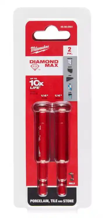 Milwaukee Tool 49-56-0501 1/4" DIAMOND MAX Hole Saw Bits - (2 Pk) Clearance