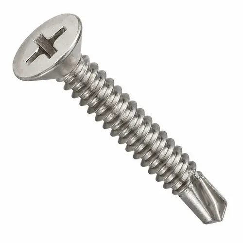 Price Drop 12-14 x 3" Self-Drilling Screws, Phillips Flat Head, 3 Point BSD, 410 Stainless Steel, Full Thread, Hardened, Qty 300