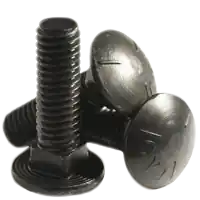 3/8"-16 x 1 3/4" Carriage Bolts, Grade 5, Plain Finish, Full Thread, Coarse (UNC), Qty 50 Fast Shipping