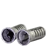 Grab Now 16-18 x 1" Wood Screw Anchor, Lead Alloy, Plain Finish, Qty 50