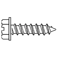 14-10 x 1" Self-Tapping Screws, Unslotted Indent Hex Washer Head HWH, 304 Stainless Steel, Type A, Full Thread, Qty 200 Flash Sale