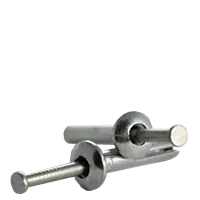 Buy Direct 1/4" x 1 1/2" Hammer Drive Anchors, Mushroom Head, Zinc, Alloy Steel, w/ 304 Stainless Steel Nails, Qty 100