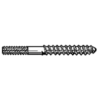 1/4"-20 x 2 1/2" Hanger Bolts, Plain Finish, Qty 100 Popular