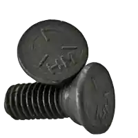 While Supplies Last 3/8"-16 x 2" Plow Bolts, 3 Head, Grade 5, Plain Finish, Full Thread, Qty 100