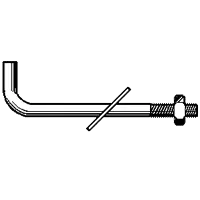 3/8" x 6" x 1 1/4" x 1 3/4" L-Shaped Anchor Bolt w/ Nut & Washer, Plain Finish, Qty 25 Clearance