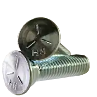 Top Rated 3/4"-10 x 3" Plow Bolts, 3 Head, Grade 5, Zinc Cr+3, Full Thread, Qty 20