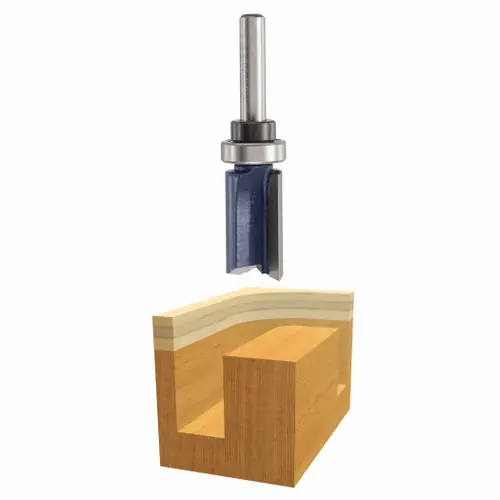 Bosch 85680M 1/2 In. x 1 In. Carbide Tipped 2-Flute Top Bearing Straight Trim Bit Latest