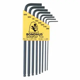 Super Sale Bondhus 10932 8 Wrench Set .050-5/32 Ball- Driver L-Wr (1 SET)