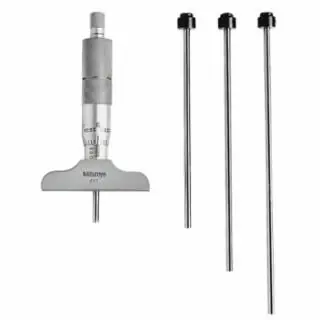 Mitutoyo 129-128 0-6" Depth Micrometer (2.5 Base) W/6 Rods Exclusive Offer