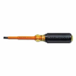 Fresh Stock Klein Tools 602-4-INS Insulated Screwdriver, 1/4-Inch Cabinet, 4-Inch Round Shank