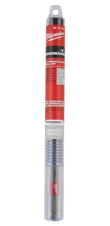 Milwaukee Tool 48-13-7707 SHOCKWAVE Impact Duty 13/16"x12" Lineman‘s Fiberglass Drill Bit Buy Today