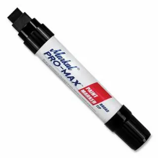 Markal 90903 Pro Max Black Permanentmarker 1/2" Nib Time-Limited