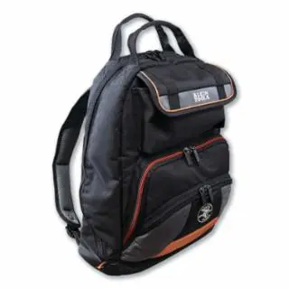 Hot Deal Klein Tools 55475 Tradesman Pro Tool Bag Backpack, 35 Pockets, Black, 17.5-Inch