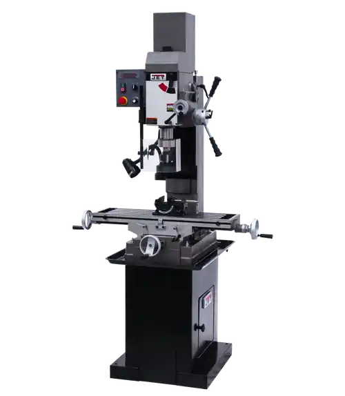 JET JT9-351154 JMD-45VSPF Variable Speed Square Column Geared Head Mill Drill with Newall NMS800 2 Axis DRO Must Have