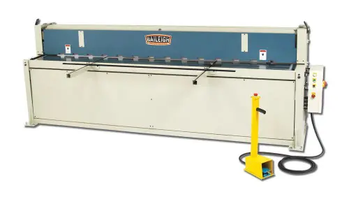 Latest BAILEIGH BA9-1007071 Sh-12014; 220V 3Phase Hydraulic Powered Shear. 120 in Length 14 Gauge Mild Steel Capacity