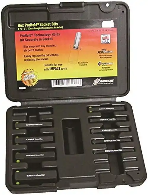 Bondhus 23299 St/9 Prohold Hex Bits 2"5/32-5/8" Bits Only Blk (1 ST) Price Drop
