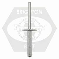 Seasonal Sale Aba 6-12L 3/16 (.626-.750) x 0.925 Aluminum / Aluminum Large Dome Head Blind Rivet, Qty 500