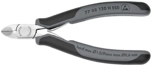Hot Picks Knipex 77 02 120 H ESD Electronics Diagonal Cutters-Carbide Metal Cutting Edges-ESD Handles, 4 3/4" Nominal Length