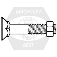 Budget 7/16"-14 x 1 3/4" Plow Bolts w/ Nuts, Clip Head, Grade 5, Zinc Cr+3, Qty 50