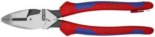 Knipex 09 12 240 T BKA High Leverage Lineman‘s Pliers New England with Tape Puller & Crimper-Tethered Attachment, 9 3/4" Nominal Length Final Sale