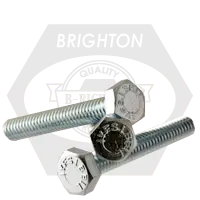 1/4"-20 x 6" Hex Tap Bolts, Grade 5, Zinc Cr+3, Full Thread, Medium Carbon Steel, Qty 50 One Day Deal