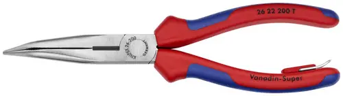 Knipex 26 22 200 T BKA Long Nose 40° Angled Pliers with Cutter-Tethered Attachment, 8" Nominal Length Special Discount