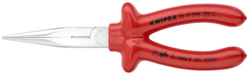 Knipex 26 17 200 Long Nose Pliers with Cutter-1000V Insulated, 8" Nominal Length New Arrival
