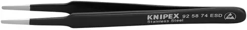 Knipex 92 58 74 ESD Stainless Steel Gripping Tweezers-Blunt Tips-ESD, 4 3/4" Nominal Length Express Delivery