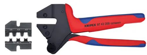 Get Yours Knipex 9K 00 80 62 US Crimp System Pliers (97 43 200) + Crimp Die Solar Connectors For MC4 Multi Contact (97 49 66) Packaged In A Protective Plastic Case